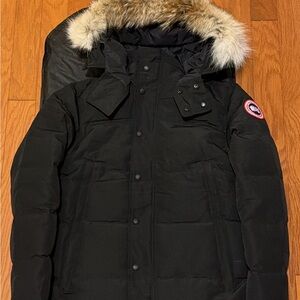 Canada Goose Black Puffer Jacket with Fur Hood